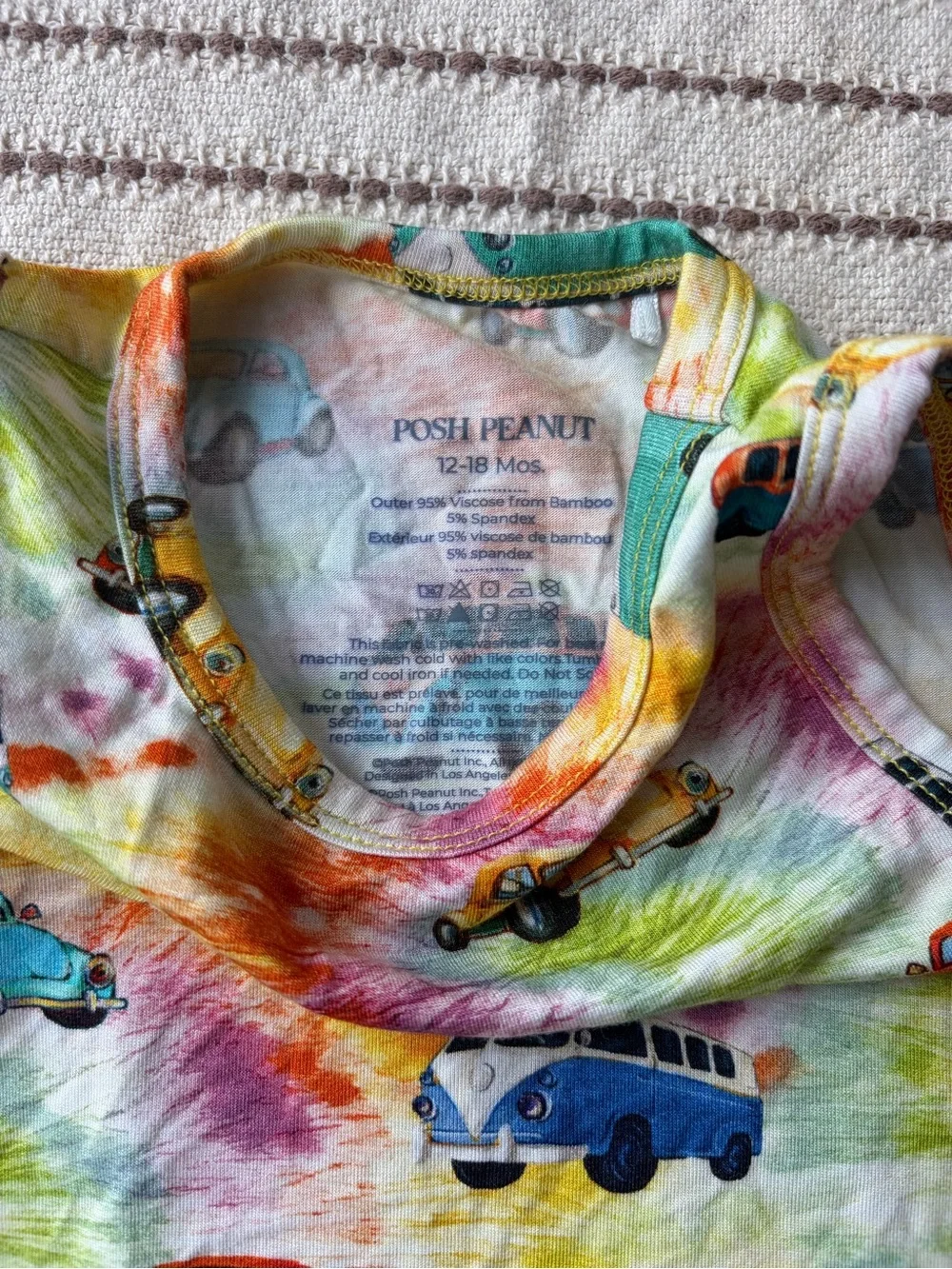 Posh Peanut Tie-Dye Camper Van Sleeveless Romper - Multicolor